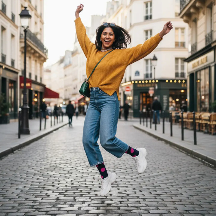 Lunar | Strømper med pink prikker SockiSocki