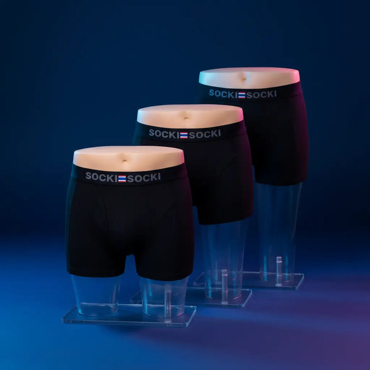 Sorte herreboxershorts i bambusfiber, str. M fra SockiSocki