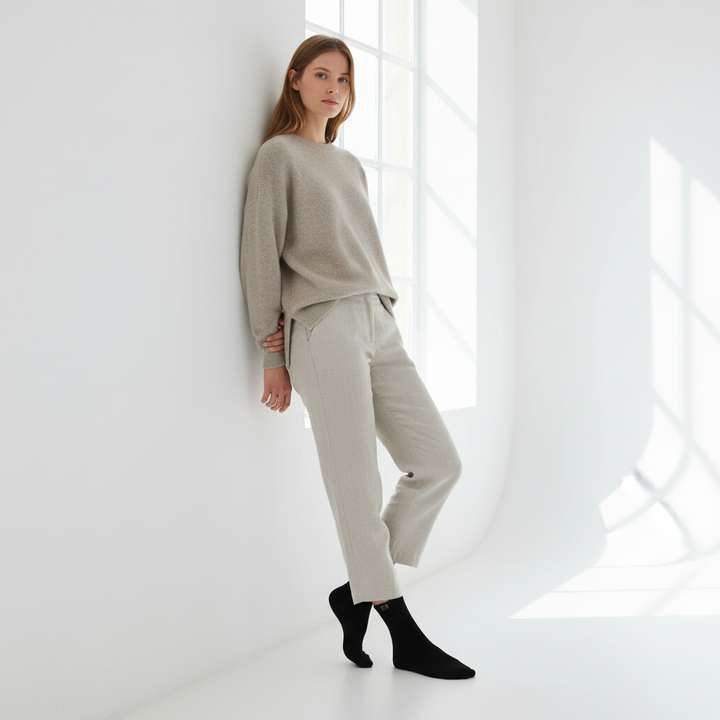 Sorte Bambusstrømper | Sort knap | 36-41