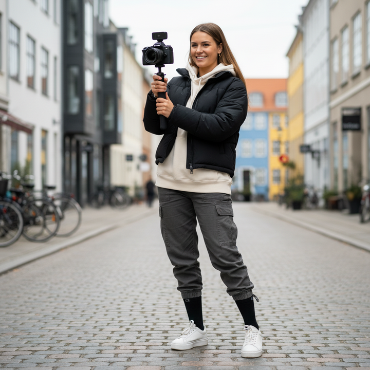 Sorte Bambusstrømper | Sort knap | 36-41