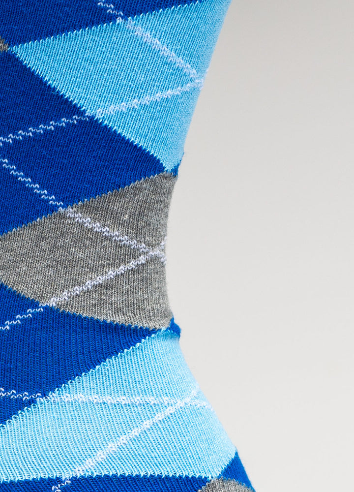 Herre strømper i blå tern mønster
