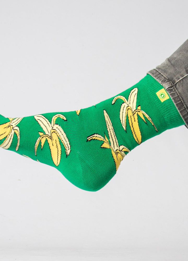 Strømper med bananer på med knap