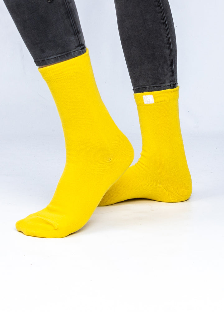 Gule strømper i økologiske bomuld 3