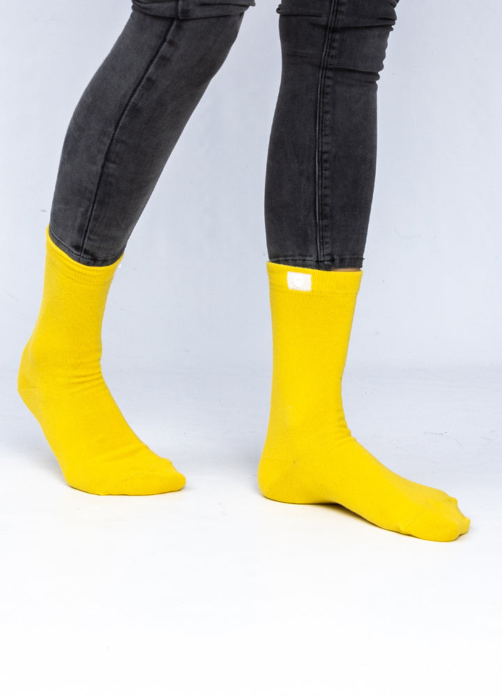 Gule strømper i økologiske bomuld 4