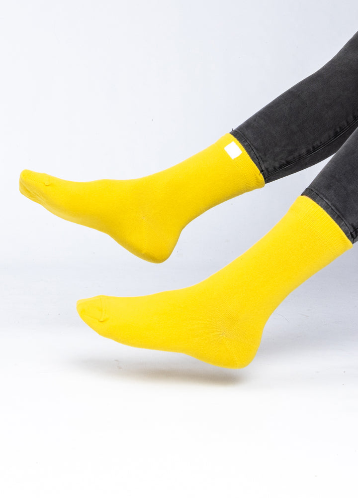 Gule strømper i økologiske bomuld 7