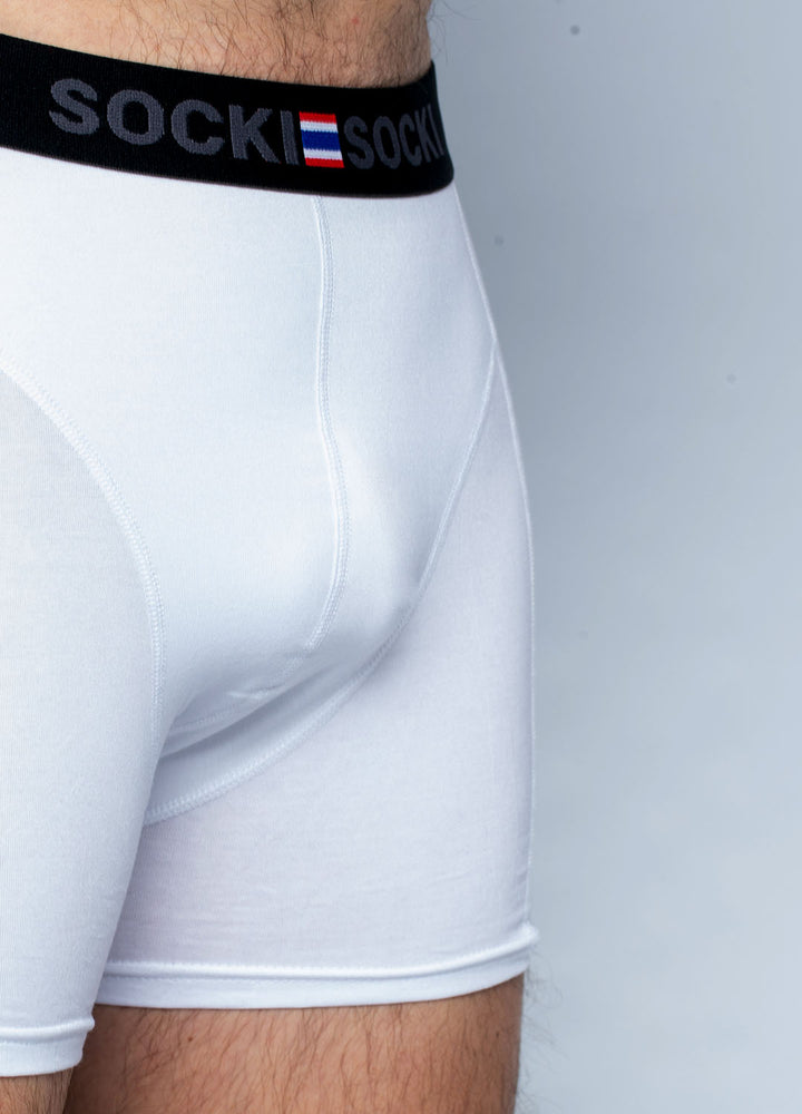 Hvide boxershorts str- L 